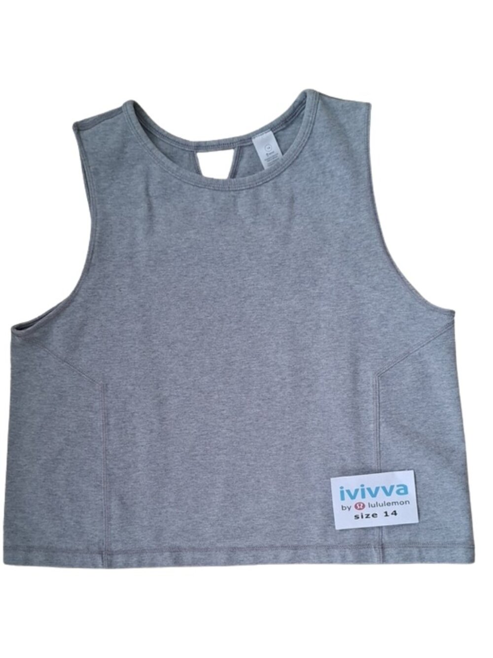 Ivivva Girl by Lululemon 🍋 Heather Gray Cropped Cotton Tank Top size 14